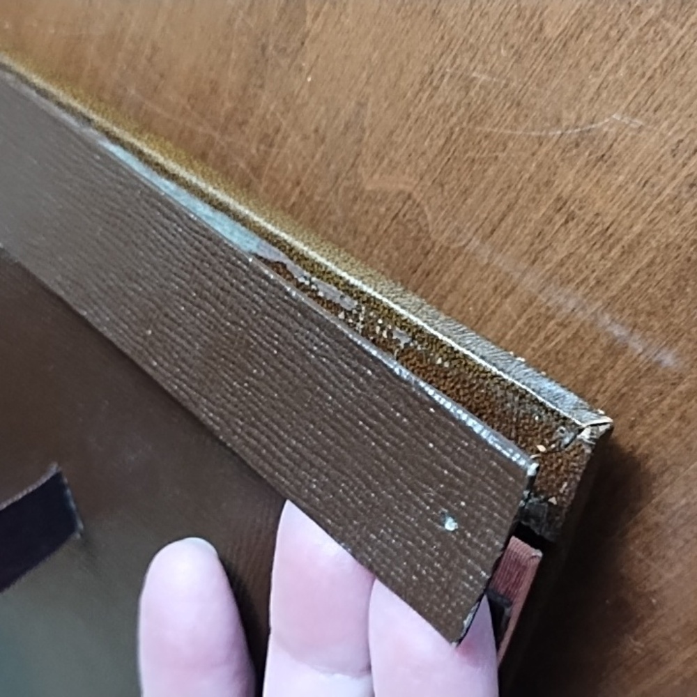 Vintage Leather Frame 8x10 Picture Brown Gold Embossing From Desk Blotter Set - Picture 10 of 10